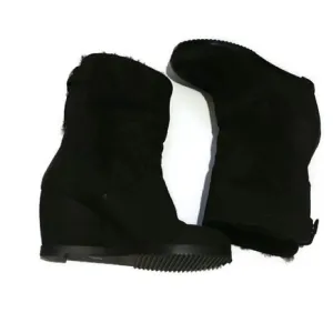 Eileen Fisher Black Wedge Boots