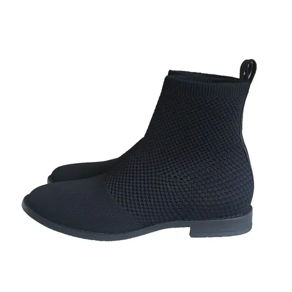 Eileen Fisher Jude Recycled Stretch Knit Bootie Black Women's Size 6.5