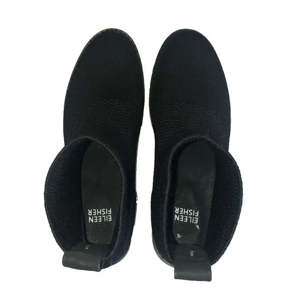 Eileen Fisher Jude Recycled Stretch Knit Bootie Black Women's Size 6.5