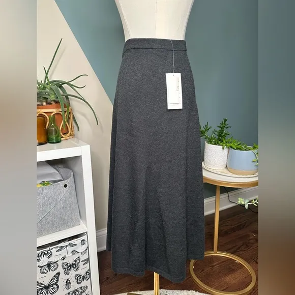 Eileen Fisher Petite Merino Wool Midi Skirt NWT | A-Line Capsule Wardrobe Medium