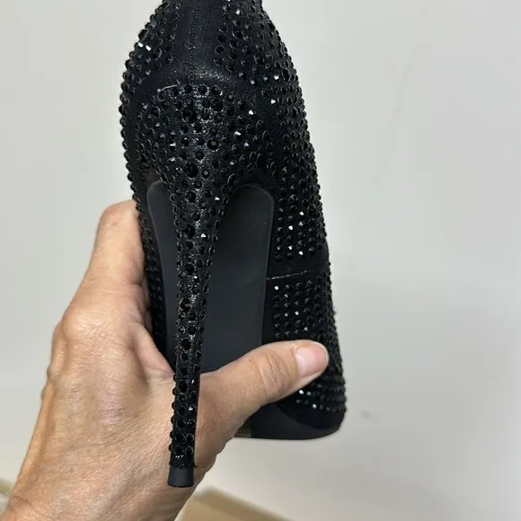 Elisabet Tang Women Pumps, Pointed Toe High Heel Glitter Rhinestone Heels Sparks
