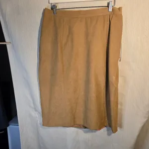 ELISABETH Liz Claiborne Suede Pencil Skirt | Camel | Size 16/18 0346