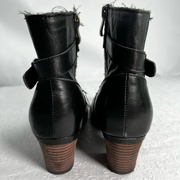 Elite by Corkys Marta Womens 7 Black Leather Print Textile Booties Ankle Boots
