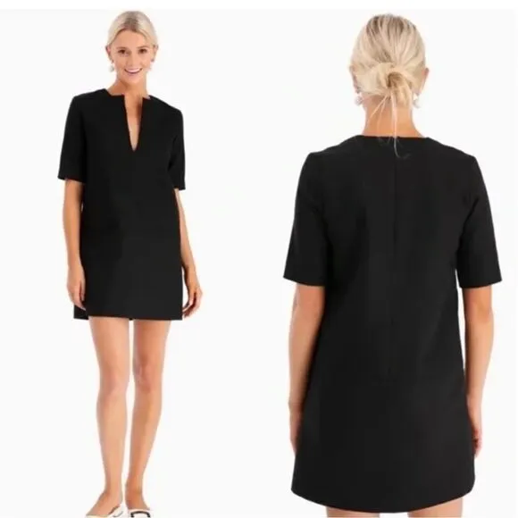 Emerson Fry Black Twill Shift Dress Small