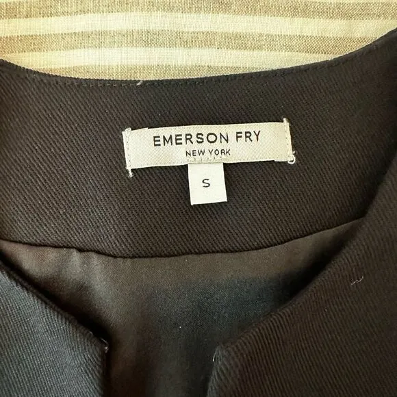 Emerson Fry Black Twill Shift Dress Small