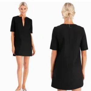 Emerson Fry Black Twill Shift Dress Small