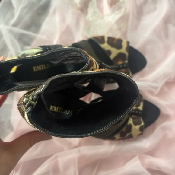 Emilio Pucci Animal Print Leather Stiletto Heels
