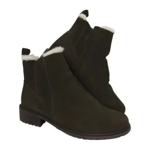 Emu Australia Pioneer Womens Pre-owned Dark Green Suede, Lined Boots - sz. 9M
