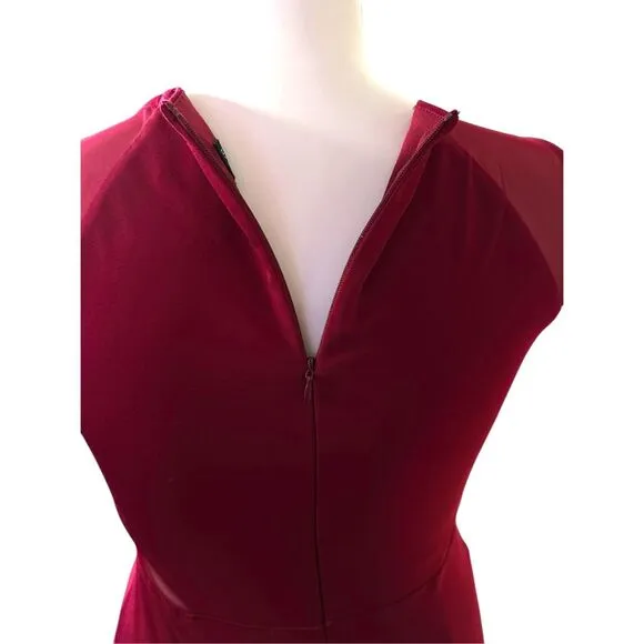 Enfocus Studio Women's Round Neck Cap Sleeve Ruched Flower Sequence Chiffon Form