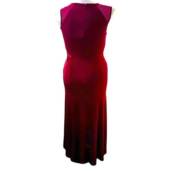 Enfocus Studio Women's Round Neck Cap Sleeve Ruched Flower Sequence Chiffon Form