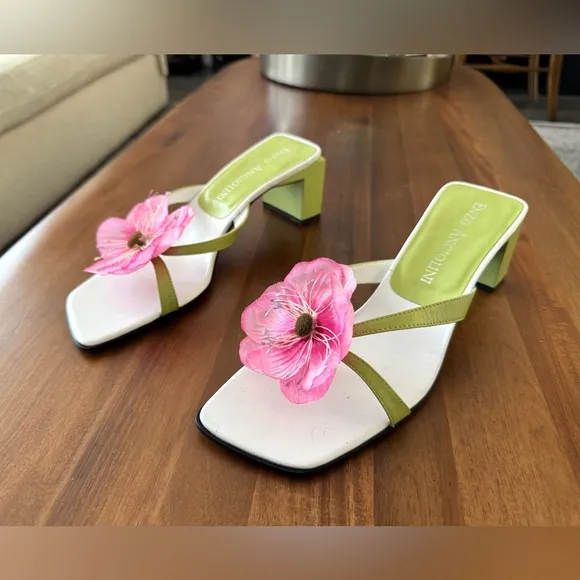 Enzo Angiolini Pink Floral Heeled Sandals