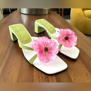 Enzo Angiolini Pink Floral Heeled Sandals