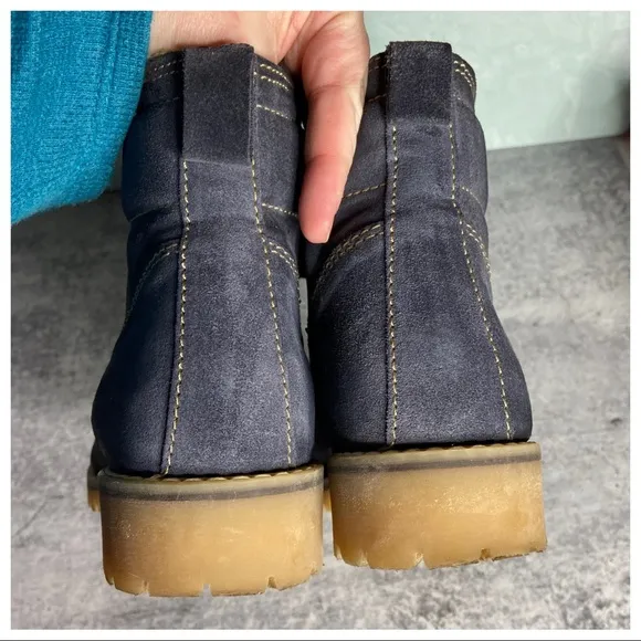 Eric Michael Blue Suede Fargo Lug Sole Hiking Boot