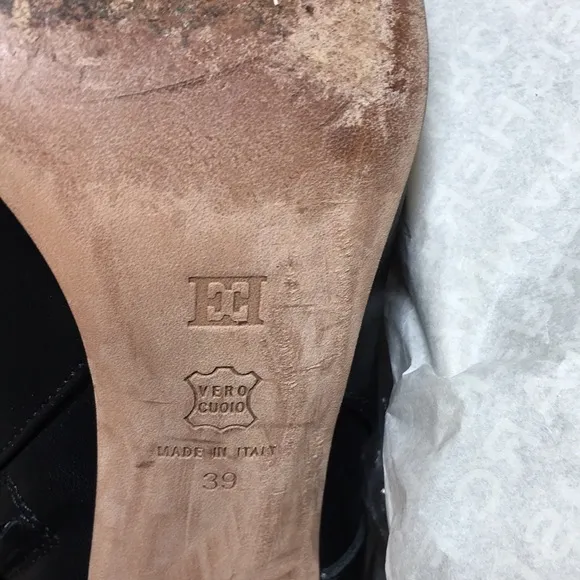 Escada Black 39 Short Leather Boots Designer