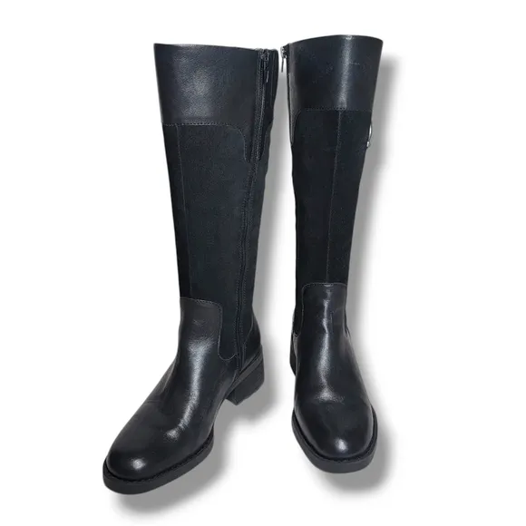 EUC Børn Ginger Black Suede Leather‎ Equestrian Riding Boots Size 7.5M