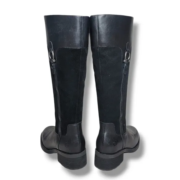 EUC Børn Ginger Black Suede Leather‎ Equestrian Riding Boots Size 7.5M