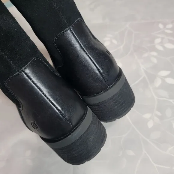 EUC Børn Ginger Black Suede Leather‎ Equestrian Riding Boots Size 7.5M