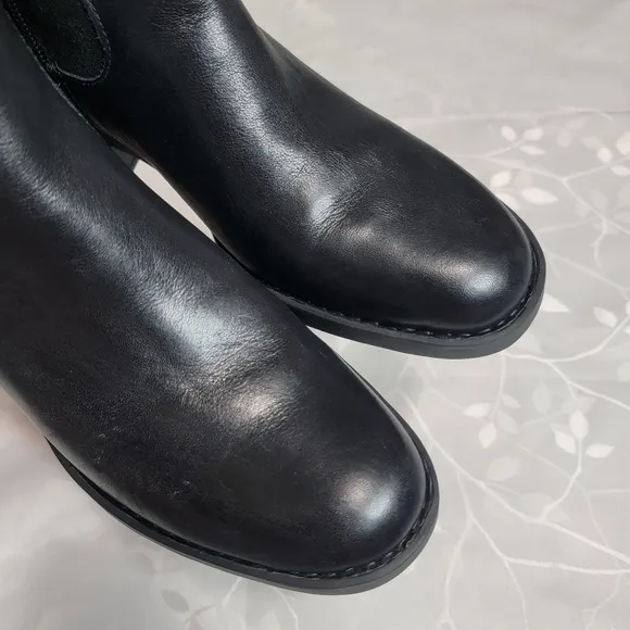 EUC Børn Ginger Black Suede Leather‎ Equestrian Riding Boots Size 7.5M