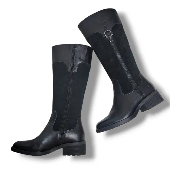 EUC Børn Ginger Black Suede Leather‎ Equestrian Riding Boots Size 7.5M