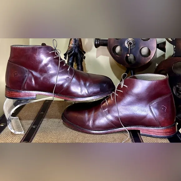 EUC Nisola “Emilio” Chukka Boots Leather Upper Brown/Cordovan Size 11
