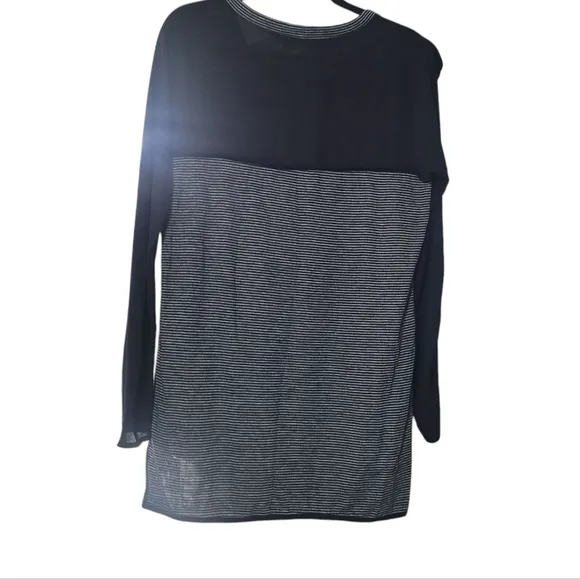 EUC STELLA MCARTNEY Black and Gray Striped Long Sleeve Dress