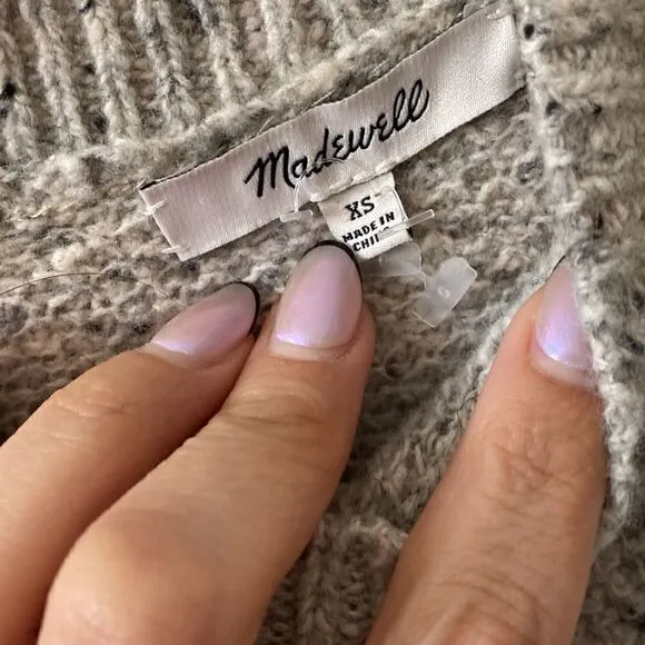 EUC Madewell Button-Back Sweater-Tunic Dress in Donegal Grey
