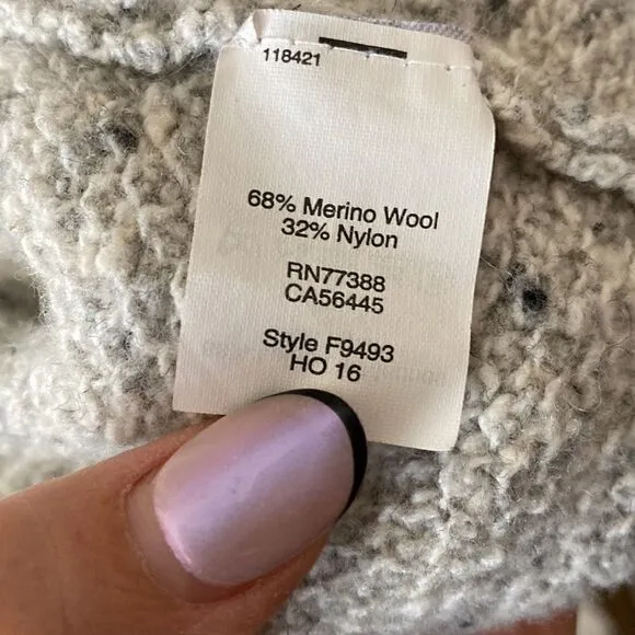 EUC Madewell Button-Back Sweater-Tunic Dress in Donegal Grey