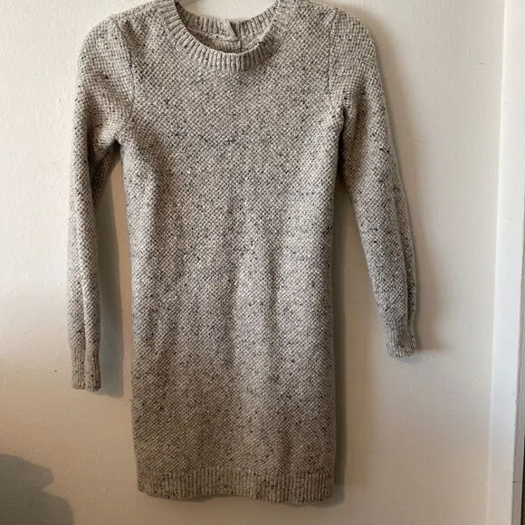 EUC Madewell Button-Back Sweater-Tunic Dress in Donegal Grey