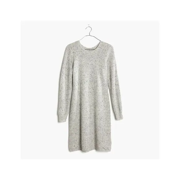 EUC Madewell Button-Back Sweater-Tunic Dress in Donegal Grey