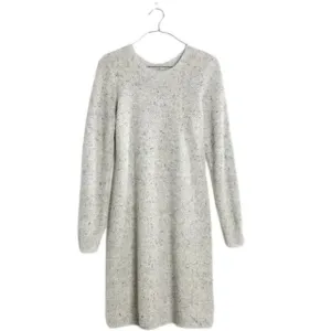 EUC Madewell Button-Back Sweater-Tunic Dress in Donegal Grey
