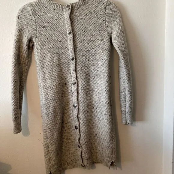 EUC Madewell Button-Back Sweater-Tunic Dress in Donegal Grey