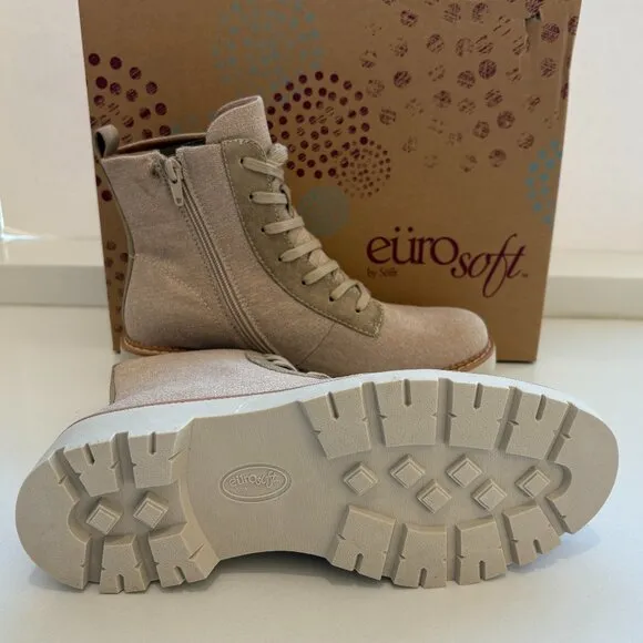 Eurosoft by Sofft Blaike Boots Combat Booties Stone Taupe Size 8 NEW