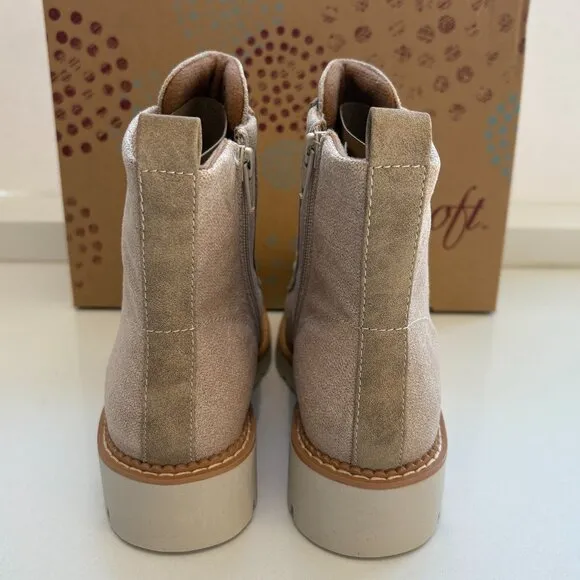 Eurosoft by Sofft Blaike Boots Combat Booties Stone Taupe Size 8 NEW