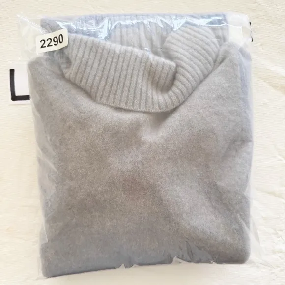 Everlane Gray Cozy Stretch Turtleneck Sweater Dress Wool Blend Yak Medium