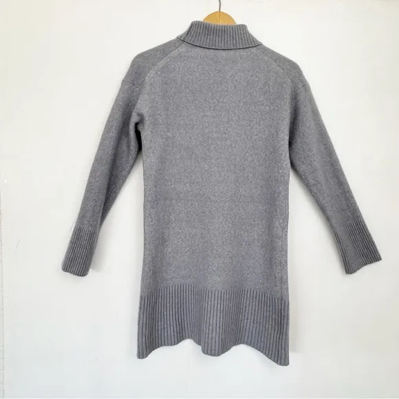 Everlane Gray Cozy Stretch Turtleneck Sweater Dress Wool Blend Yak Medium