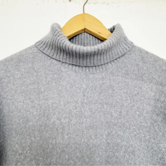 Everlane Gray Cozy Stretch Turtleneck Sweater Dress Wool Blend Yak Medium