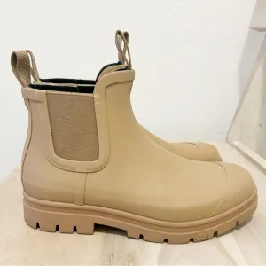 Everlane Rain Boots Womens 8 Chelsea Tawny Brown Rubber Slip on Heavy Anti Slip