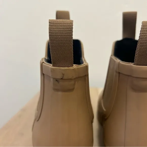 Everlane Rain Boots Womens 8 Chelsea Tawny Brown Rubber Slip on Heavy Anti Slip