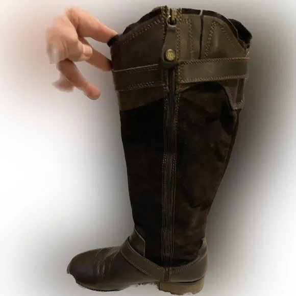 Fabianelli Brown Italian Leather Knee High Boots s 🥾Winter shoe Sale👢