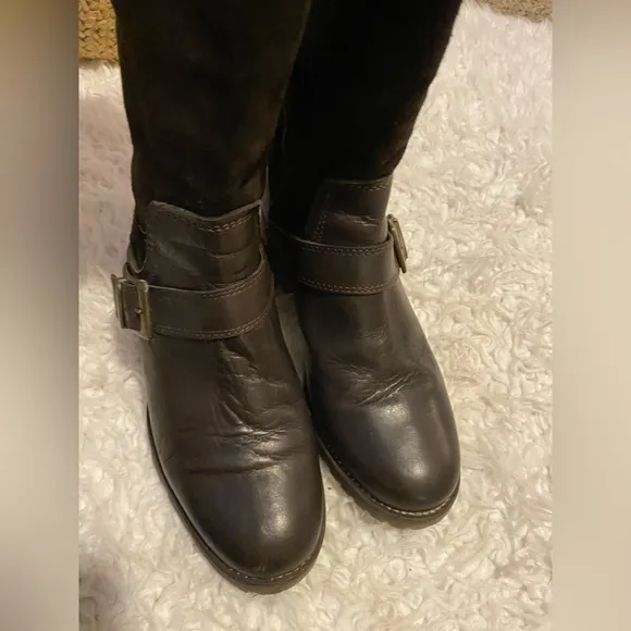 Fabianelli Brown Italian Leather Knee High Boots s 🥾Winter shoe Sale👢