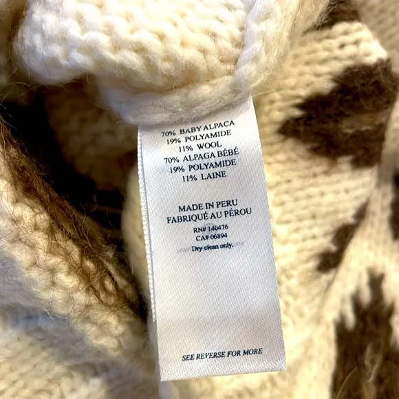 Faherty Brand Alpaca Oslo Sweater Dress - Tan Fairisle