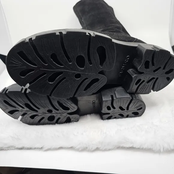 Farm Rio Anthropologie black long suede bohemian boots 7
