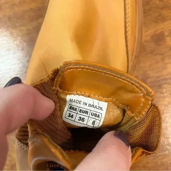 Farm Rio Anthropologie Lug Sole Chelsea Boot tan size 6