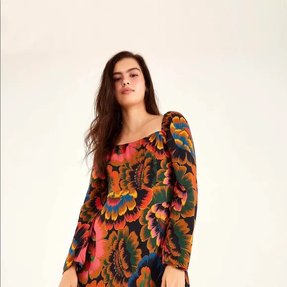 Farm Rio Flowers Midi Dress