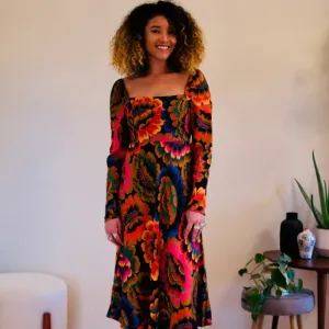 Farm Rio Flowers Midi Dress