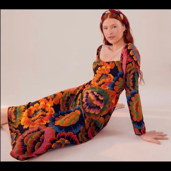 Farm Rio Flowers Midi Dress