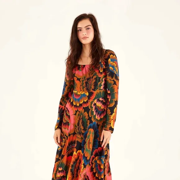 Farm Rio Flowers Midi Dress