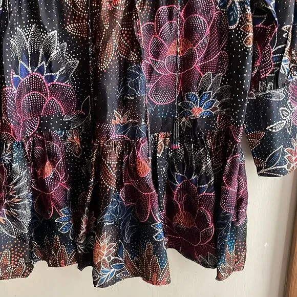 Farm Rio Sparkle Flowers Mini Dress