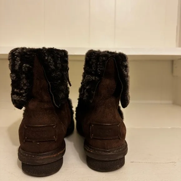 Fendi Zucca FF Logo Suede Combat Boots Size 5.5 (Euro 36.5)