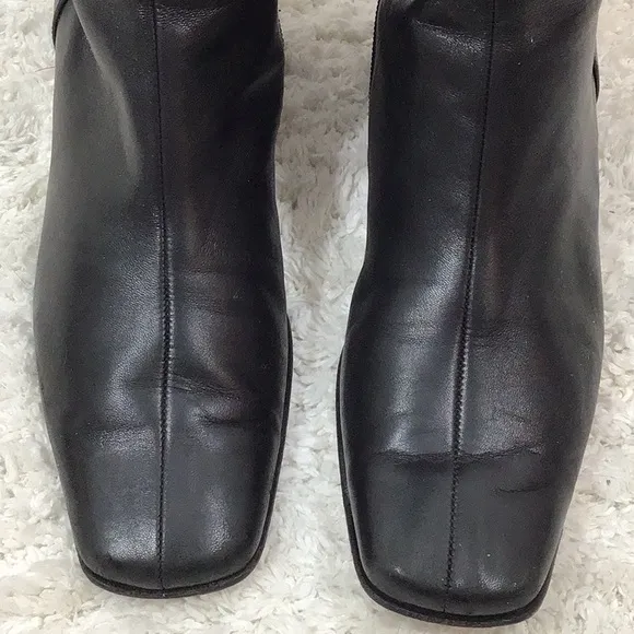 Ferragamo black leather tall boots